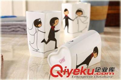 諾寶卡通衛浴五件套 情侶婚慶禮品套裝，潮安瓷業精工打造